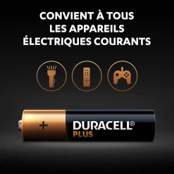 Pile alcaline AAA (LR03) Duracell Plus, lot de 4
