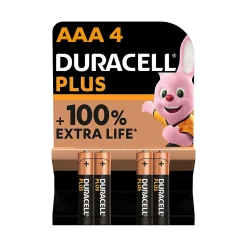 Pile alcaline AAA (LR03) Duracell Plus, lot de 4