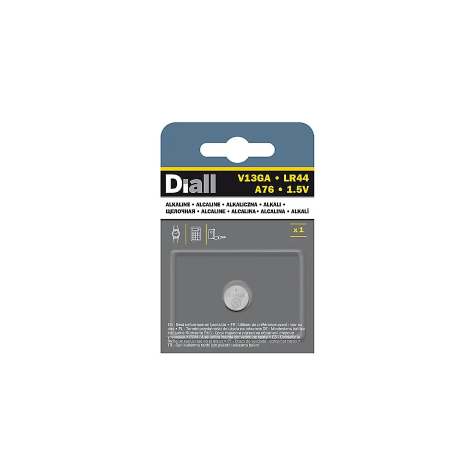 Pile alcaline bouton LR44 / LR154 Diall, lot de 1