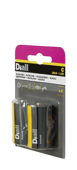 Pile alcaline C (LR14) Diall, lot de 2