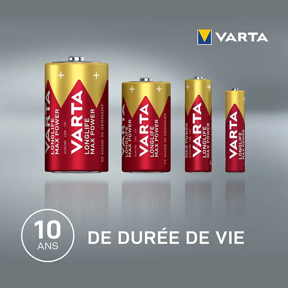 Pile alcaline C (LR14) Varta Long-life Max Power C, lot de 2