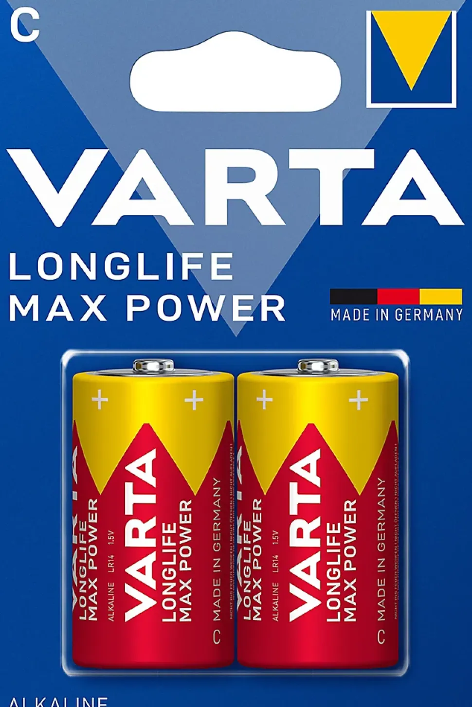 Pile alcaline C (LR14) Varta Long-life Max Power C, lot de 2