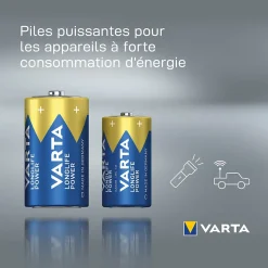 Pile alcaline C (LR14) Varta Long-life Power D, lot de 2