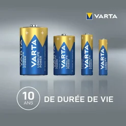 Pile alcaline D (LR20) Varta Long-life Power D, lot de 2