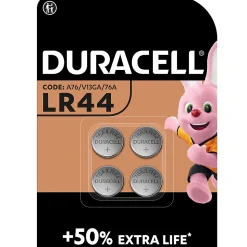 Pile alcaline LR44 Duracell, lot de 4
