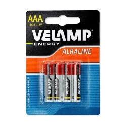 Pile alcaline mini stylet LR03 AAA, 1,5V - Blister de 4