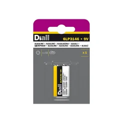 Pile alcaline PP3 (6LR51) Diall, lot de 1