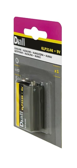 Pile alcaline PP3 (6LR51) Diall, lot de 1