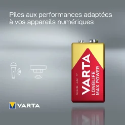 Pile alcaline 9V (PP3) Varta Long-life Max Power