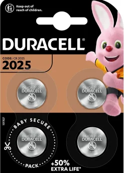 Pile au lithium CR2025 Duracell, lot de 4