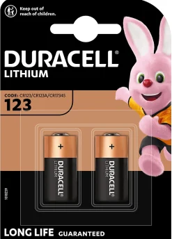 Pile au lithium CR123 Duracell, lot de 2