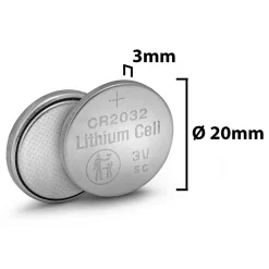Pile bouton au lithium CR2032, 3V 210mAh