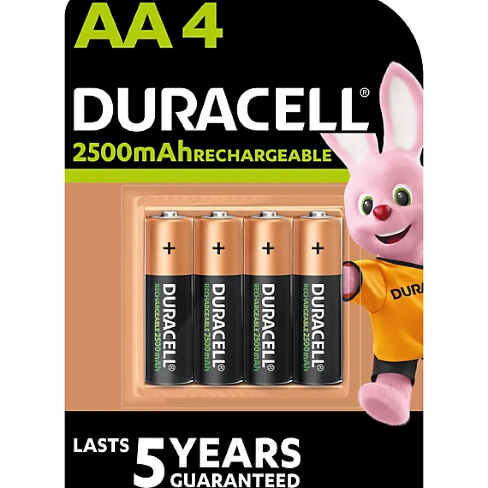 Pile rechargeable AA (LR6) Duracell 1300Mah, lot de 4