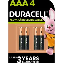 Pile rechargeable AAA (LR03) Duracell 750Mah, lot de 4