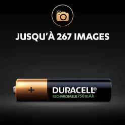 Pile rechargeable AAA (LR03) Duracell 750Mah, lot de 4