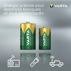 Pile rechargeable Ni-MH D (LR20) Varta, lot de 2