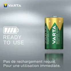 Pile rechargeable Ni-MH D (LR20) Varta, lot de 2