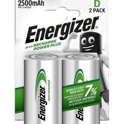 Piles rechargeables D 2.5Ah NiMH 1.2V Energizer