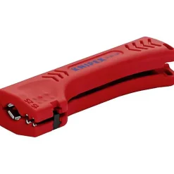 Pince à dénuder universelle 446, 130 mm, pour câbles ronds et environnements humides : butée réglable, ambidextre et anti-chute.