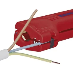 Pince à dénuder universelle 446, 130 mm, pour câbles ronds et environnements humides : butée réglable, ambidextre et anti-chute.