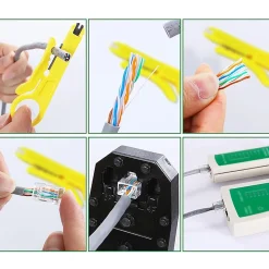 Pince à sertir 3 en 1. Pour connecteurs RJ45, RJ11, RJ12. Vert
