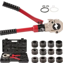 Pince à Sertir Hydraulique calibre 15 32mm, Pince a Sertir avec 12pcs Contour,Outil de sertissage hydraulique per Plomberie Presse