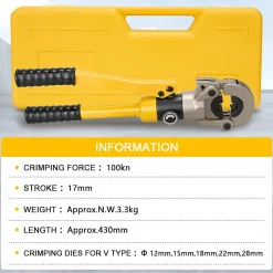 Pince à Sertir Multicouche (100kn), Pour Raccords sur Tubes: V12, V15, V18, V22, V28