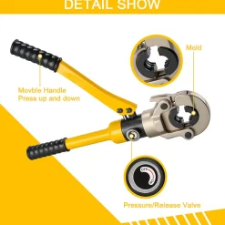 Pince à sertir multi-couches jaune 100kN pour raccords : TH16, 20, 26, 32