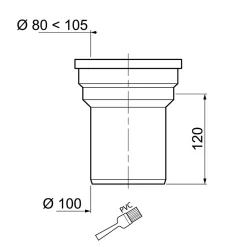 Pipe courte droite Wirquin Plastique