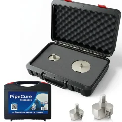 PipeCure Presscare, Kit de 2 Diametres Alesoirs PVC pour Piscinistes en Aluminium Anodise, Lame en carbure disponible