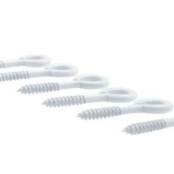 Piton à visser plastifié blanc filet bois Viswood