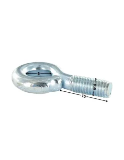 Piton Métaux M4X15 Diamètre Oeil 6 Acier zingué - 10 pièces