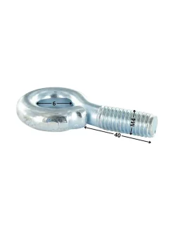Piton Métaux M4X40 Diamètre Oeil 6 Acier zingué - 30 pièces