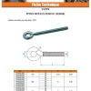 Piton Métaux M8X50 Diamètre Oeil 10 à 12 Acier zingué - 1 pièce