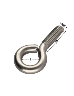 Piton Métaux M5X30 Oeil 8 Inox A2 - 1 pièce