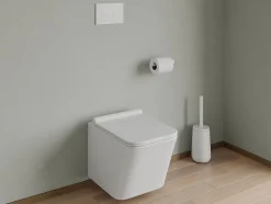 Plaque de commande pour WC avec double touche - Blanche - OPULUS