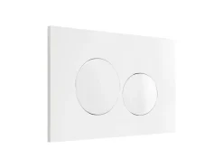 Plaque de commande pour WC avec double touche - Blanche - OPULUS
