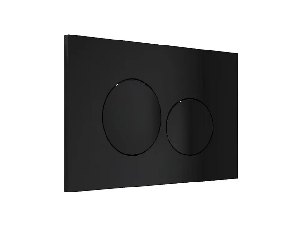 Plaque de commande pour WC avec double touche - Noir - OPULUS