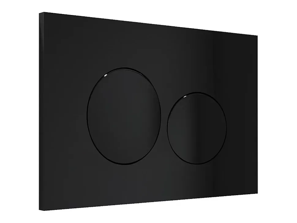 Plaque de commande pour WC avec double touche - Noir - OPULUS