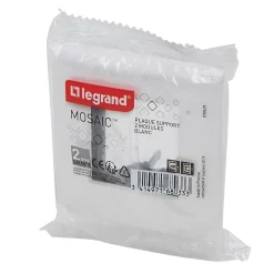 Plaque de finition 2 modules Legrand Mosaïc 0 994 71 coloris blanc l.82 x P.9 x H.82 mm