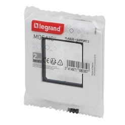 Plaque de finition 2 modules Legrand Mosaïc 0 994 72 coloris blanc l.82 x P.9 x H.82 mm