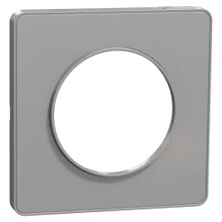 Plaque de finition 1 poste Schneider Electric Odace Touch S530802 coloris aluminium l.85 x P.10 x H.85 mm