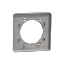 Plaque de finition 1 poste Schneider Electric Odace Touch S530802 coloris aluminium l.85 x P.10 x H.85 mm