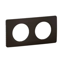 Plaque de finition 2 postes Legrand Céliane CP0122 coloris noir mat l.161 x P.9 x H.82 mm