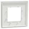 Plaque de finition 1 poste Schneider Electric Unica Déco Essentielle NU600218 coloris blanc l.88,6 x P.10,25 x H.85 mm