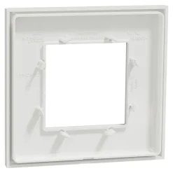 Plaque de finition 1 poste Schneider Electric Unica Déco Essentielle NU600218 coloris blanc l.88,6 x P.10,25 x H.85 mm