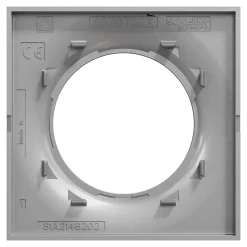 Plaque de finition 1 poste Schneider Electric Odace Styl S520702E coloris aluminium l.85 x P.10 x H.85 mm