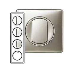 Plaque de finition 4 postes Legrand Céliane 0 689 04 coloris titane l.303 x P.8,5 x H.82 mm