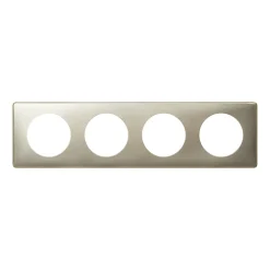 Plaque de finition 4 postes Legrand Céliane 0 689 04 coloris titane l.303 x P.8,5 x H.82 mm