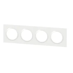 Plaque de finition 4 postes Legrand Dooxie 6 009 04 coloris blanc l.300 x P.10 x H.87 mm